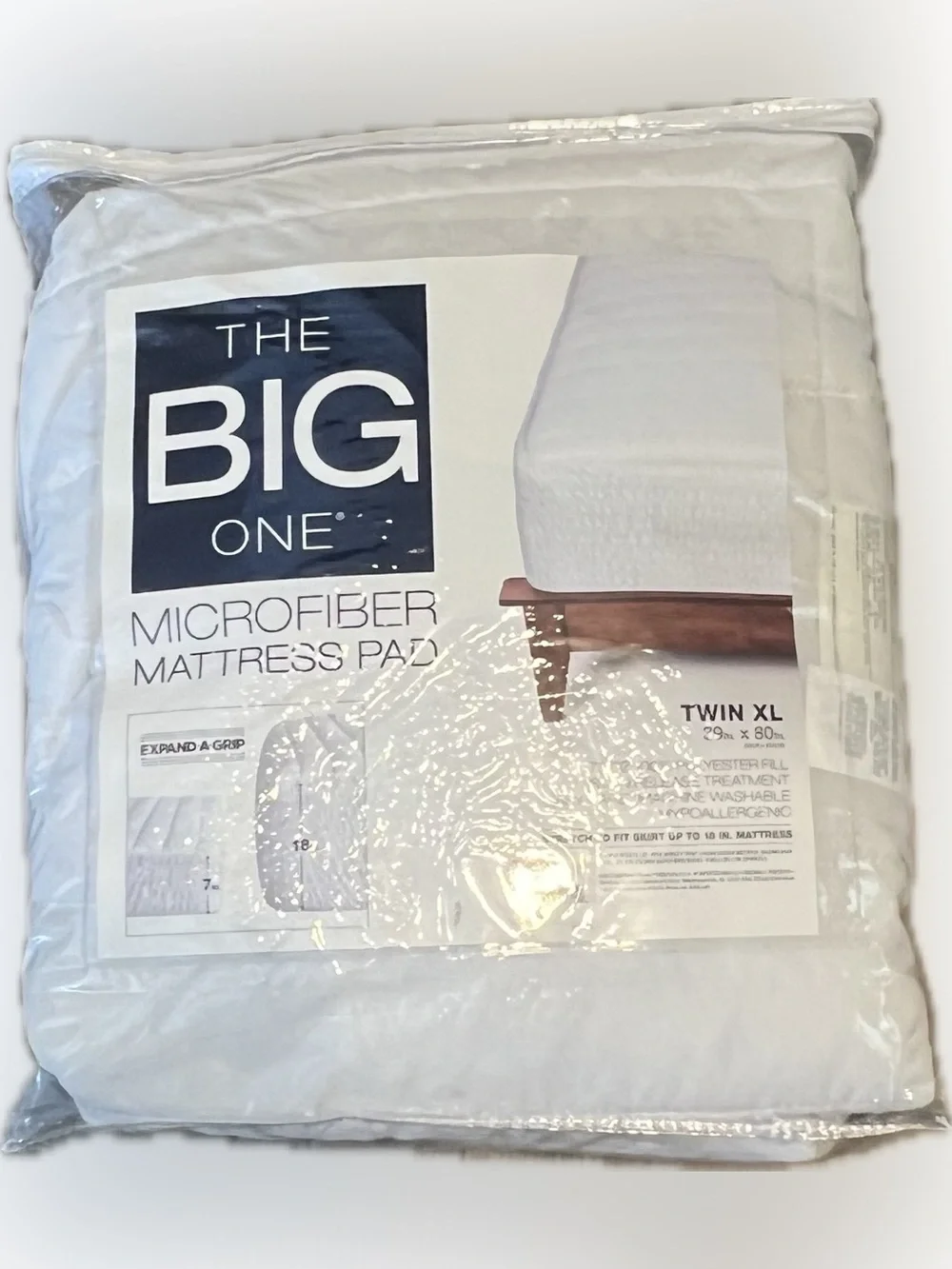 New The Big One White Microfiber Mattress Pad Twin XL Plush Top Wsterproof